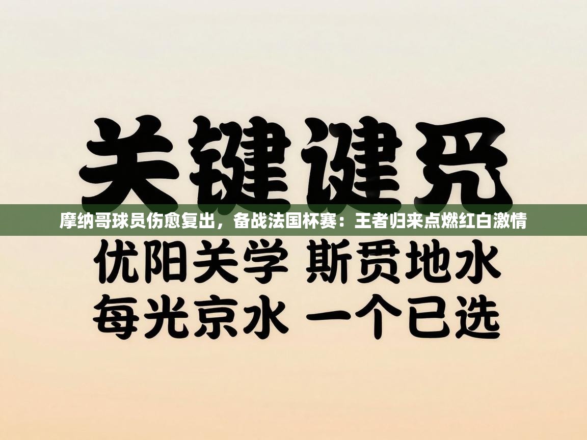 摩纳哥球员伤愈复出,备战法国杯赛:王者归来点燃红白激情 第1张